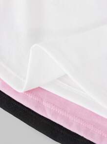 Tween Girl Tween Girls 3-Pack Minimalist Solid Slim-Fit Cami Spaghetti Strap Bra Set - Pink - View 10