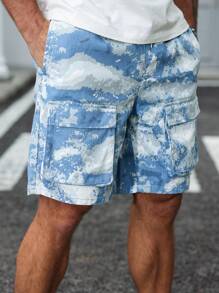 Manfinity Homme Men's Multicolor Denim Cargo Shorts: Zippered Design Short Length For Casual Summer Style - Multicolor - View 5