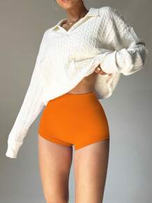 Slayoga Yoga-Shorts, sexy, hoher Bund, dehnbar, Workout, Übungs-Hot-Pants, Bikershorts, Spandex-Shorts