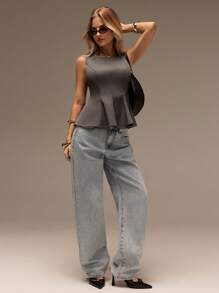 SHEIN Forever 21 女士秋冬正装/返校季/万圣节/婚礼宾客/度假/千禧年/海滩/可爱/教师/外出/商务休闲/优雅/生日/办公室/乡村音乐会/俱乐部/西部风/工作/街头风/复古/节日/鸡尾酒会/锐舞派对/毕业舞会/机场/趣味/基础款/早午餐/2000年代风格/紧身/老钱风格/教堂/返校节/高贵/派对/端庄/仙女风/约会之夜/节日/度假装/酷炫/斯德哥尔摩风格/夜生活/露背/短款/露背上衣 - 灰色 - 查看 4