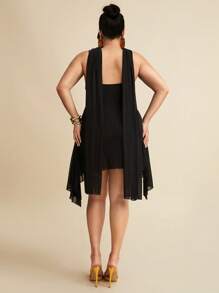 SHEIN BAE Quần áo cỡ lớn cho kỳ nghỉ hè trên bãi biển Quần áo ngày lễ Tiệc tùng, Hẹn hò Du lịch, Đi chơi, Quần áo lễ hội âm nhạc, Quần áo hòa nhạc, Quần áo lễ hội nhạc đồng quê, Váy ngắn cổ chữ V sâu màu đen trơn thanh lịch cho kỳ nghỉ hè trên bãi biển, Thích hợp cho hẹn hò hàng ngày, Đi chơi đêm, Câu lạc bộ đêm, Tiệc tùng, Gặp mặt, Tiệc cocktail, Bộ đồ liền thân ngày lễ, Tiệc hồ bơi, Trang phục công sở, Váy đi làm, Váy sinh nhật cho nữ - màu đen - Xem 3