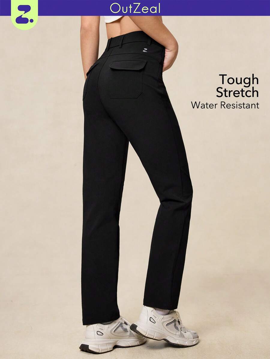 OutZeal 女款弹性防水修身徒步裤，多口袋，抗撕裂尼龙，适合徒步旅行