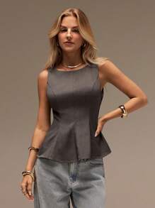 SHEIN Forever 21 女士秋冬正装/返校季/万圣节/婚礼宾客/度假/千禧年/海滩/可爱/教师/外出/商务休闲/优雅/生日/办公室/乡村音乐会/俱乐部/西部风/工作/街头风/复古/节日/鸡尾酒会/锐舞派对/毕业舞会/机场/趣味/基础款/早午餐/2000年代风格/紧身/老钱风格/教堂/返校节/高贵/派对/端庄/仙女风/约会之夜/节日/度假装/酷炫/斯德哥尔摩风格/夜生活/露背/短款/露背上衣 - 灰色 - 查看 5