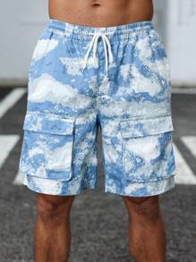 Manfinity Homme Men's Multicolor Denim Cargo Shorts: Zippered Design Short Length For Casual Summer Style - Multicolor - View 6