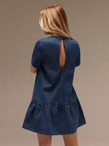 SHEIN Forever 21 春夏女士浪漫/舞会/正式/生日/90 年代服装/商务休闲女士/优雅/西装/外出/时尚/休闲/Y2k 服装/俱乐部/办公室/鸡尾酒会/复古/紧身/狂欢服装节日/搞笑/优雅/老钱/街头服饰/度假服装/乡村音乐会服装/工作服/朴素/春假/单身女郎服装/音乐会/坏人/基本款/毕业/ A 字裙/女牛仔服装/牛仔迷你裙 - 藍色 - 查看 8