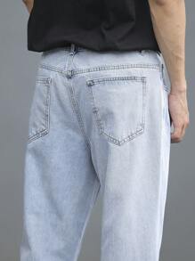 Claim Dot Men's Retro Light Wash Denim Flare Jeans: Stylish Zipper Fly Long Jeans For A Vibe - Light Wash - View 6