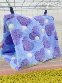 1 件柔软舒适温暖毛绒心形图案三角形吊床鸟巢，适合玄凤鹦鹉、鹦鹉和其他中小型鹦鹉睡觉、休息、玩耍。多种尺寸和颜色选择，可拆卸金属挂钩用于清洁，适用于秋季和冬季