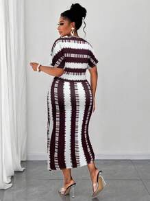 Maweii Abito midi elegante e casual estivo per donne taglie comode, con arricciatura anteriore e centrale e alta elasticità