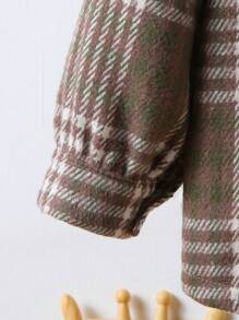 Kleinkind Jungen Lässig vielseitig Street Style Mehrfarben Karomuster Bürstenkragen Langarmhemd, geeignet für tägliche Ausflüge und Zusammenkünfte