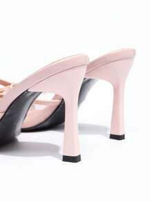CUCCOO CHICEST New Fashionable Versatile Rhinestone Bowknot Strap Stiletto High Heel Sandals - Pink - View 6