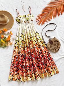 Soleia Robe de vacances avec nœud papillon