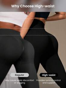 SHEIN Sport Studio Seamless Solid Color High Waist Tight Fit Leggings