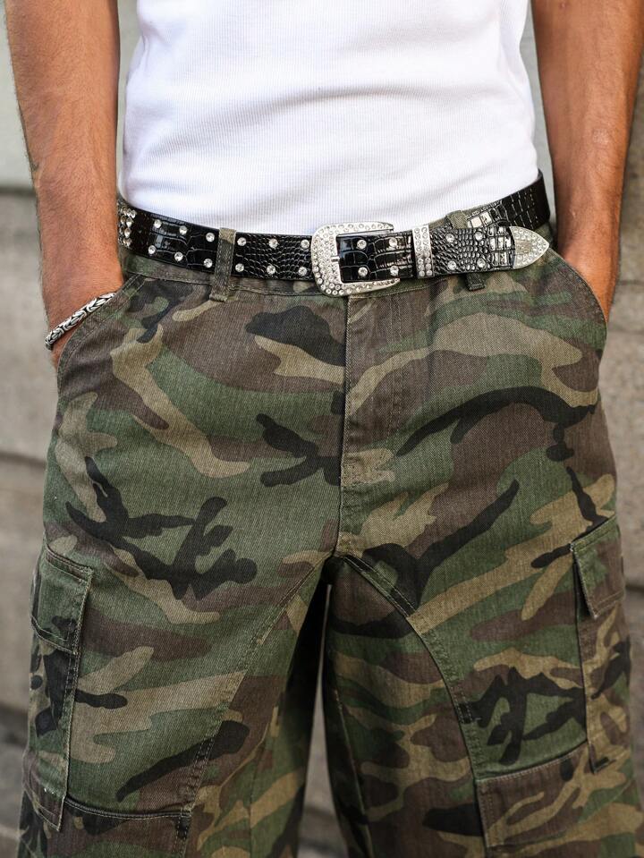 Manfinity Streetrush Men's Casual Cargo Pockets Camouflage
