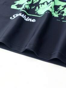 SHEIN Tween Boy Palm Tree Print Raglan Long Sleeve Rashguard And Swim Trunk Swimsuit Set, Suitable For Pool Or Beach Tween Boys Outfits Boys Beach Outfits Boy Beach Outfits Boys Swim Outfits Boys Swim Set Teen Boys Swimwear - Multicolor - View 6