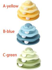 1pc Ice Cream Turntable Cat Toy ,Detachable Interactive Roller Track With Balls,Boredom Relief Enrichment Toy For Indoor Adult Cats, Training & Exercise Cat