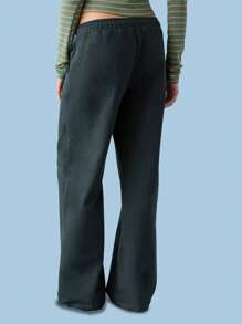 COUREZ Low Rise Regular Leg Black Jersey Jogger Y2K Vintage - Black - View 2