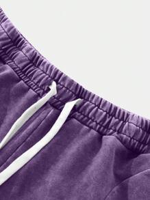 PAVTROS 男士星星印花裤，适合夏季的时尚 - 紫色 - 查看 3