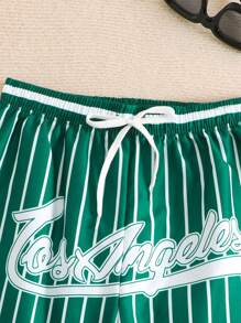 SHEIN Tween Boy Swimwear And Beach Shorts, Printed Design, Suitable For Summer Beach - Multicolor - View 5