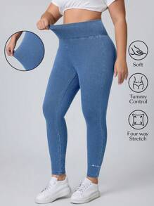 Flexra Quần Jeans Denim Co Giãn Lưng Cao Skinny Co Giãn Thường Ngày Đa Năng Cho Nữ Cỡ Lớn - Rửa nhẹ - Xem 1