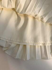 Chiquease Loose A-Line High Waisted Pleated Skirt, Versatile Fall Cloth For Women - Apricot - View 7