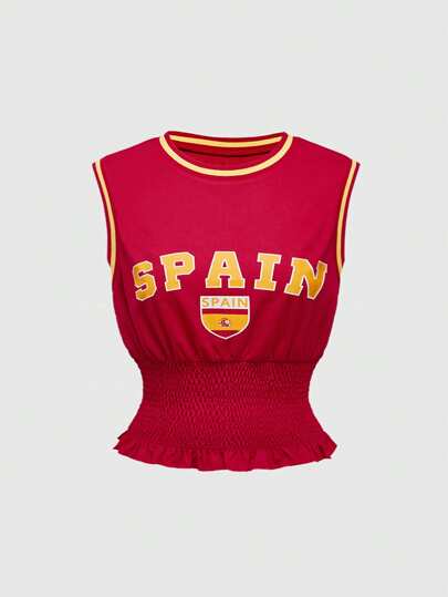 ROMWE Avant Y2K Sport Trikot in kontrastierender Farbe, geraffter Trägertop