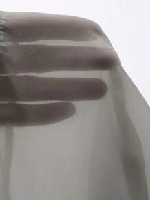 FRIFUL 女士休闲纯色抽绳下摆夹克，返校服 - 灰色 - 查看 4