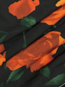 SHEIN Clasi Pantalones casuales de talle alto con estampado floral, de estilo minimalista para uso diario, para el Día de San Valentín