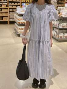 DAZY 女士度假休闲条纹连衣裙