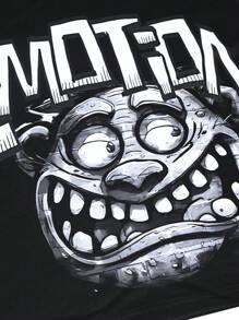 Manfinity EMRG Plus Size Men's Letter Print Round Neck Short Sleeve Casual T-Shirt - Black - View 7