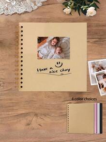 DIY Scrapbook Photo Album, 40 Pages Hardcover Kraft Paper Scrapbook Memorial Book, Suitable For Wedding, Anniversary And Family - Multicolor - View 2