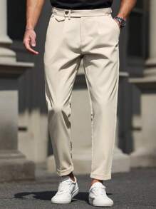 Manfinity Mode Fitted & Slim-Fit Formal Trousers, Casual & Fashionable For Everyday Wear