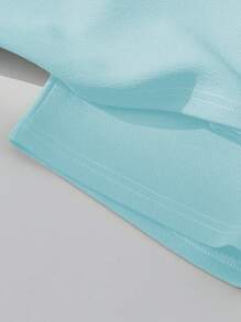 SHEIN 2 件套年轻男孩休闲标语印花半拉链短袖 Polo 衫和短裤套装，适合日常休闲、运动、学校、户外、春夏季