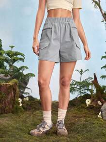 In My Nature In My Nature Women's Outdoor Solid Color Fashionable Shorts, Suitable For Summer Hiking Women Clothes