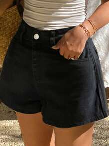 Livesso Nuevos shorts vaqueros de mujer de estilo casual y holgado con estampado de leopardo para verano