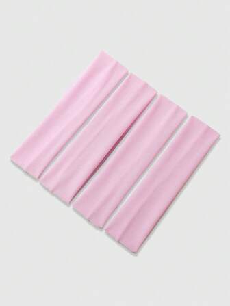 Kawaii 4pcs Fashionable & Versatile Solid Pink Campus Style Simple Headbands Suitable For Daily Casual & Sports Hair Band Turban Headband Sweatband
