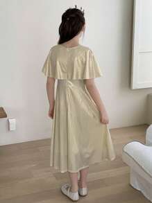 DAZY Tween Girl Woven Short Sleeve Dress For Summer
