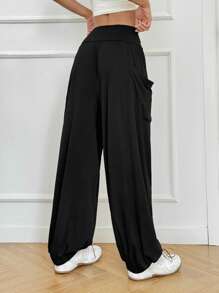 SHEIN EZwear Pantalones harem casuales y deportivos de cintura suelta para mujer