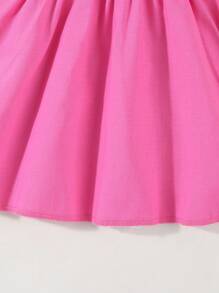 SHEIN Conjunto de 2 piezas de vestido sin mangas con volantes y pantalones cortos para bebé niña