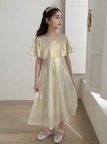 DAZY Tween Girl Woven Short Sleeve Dress For Summer