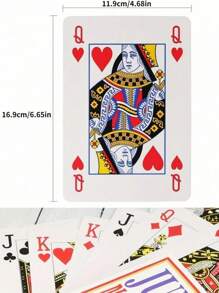 54张6.65X4.68英寸巨型扑克牌男孩背包，万圣节，背包学校。透明背包，储物盒，巨型扑克游戏，超大纸牌游戏，比普通纸牌游戏大4倍，派对游戏，互动游戏，节日游戏，创意礼品装饰情人节，情人节婚礼，生日，圣诞节，万圣节装饰，返校 - 彩色 - 查看 8