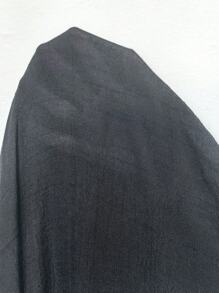 Swim Vcay Women's Summer Collared Half Sleeve Casual Vacation Beach Solid Chiffon Swimwear Cover Up - Black - View 8