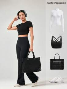 GLOWMODE 35 英寸 FeatherFit™ Go Groove 超长喇叭紧身裤 低冲击瑜伽普拉提工作室日常休闲装