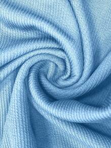 Chiquease 女士纯色褶皱鱼尾下摆优雅 A 字裙 - 藍色 - 查看 4