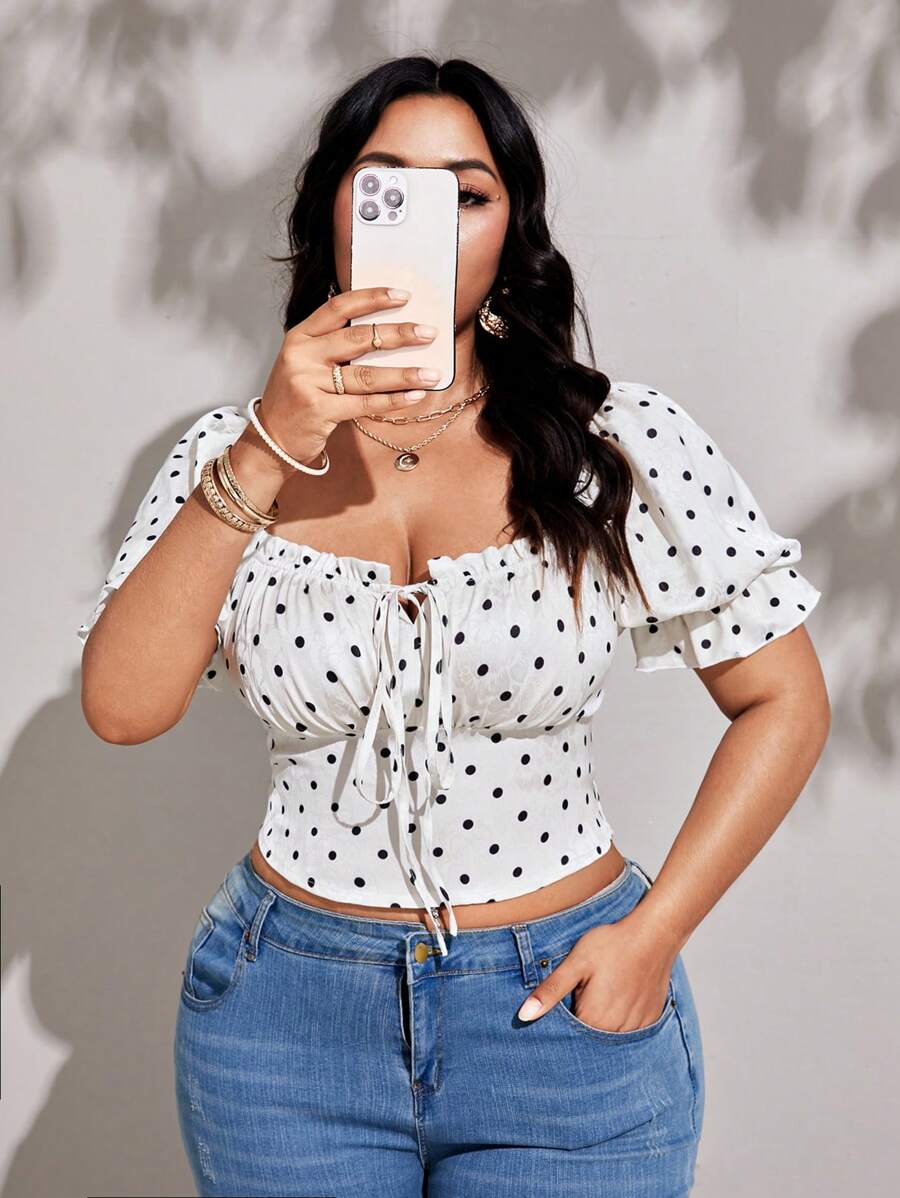 Viva Relle Chemisier nœud sexy, élégant et romantique pour vacances, grandes tailles