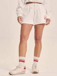 Musera Sport " Sport" Oversized Cuffed Joggers Active Workout Gym - White - View 2