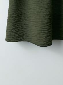 Linhara Women Plus Size Solid Color Front Bow Blouse & Floral Print Wide Leg Pants Casual 2 Pieces Set - Multicolor - View 3