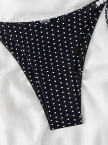 Swim Basics Women's Sexy 2pcs Random Dot Halter Tie Pearl Bikini Set, For Summer