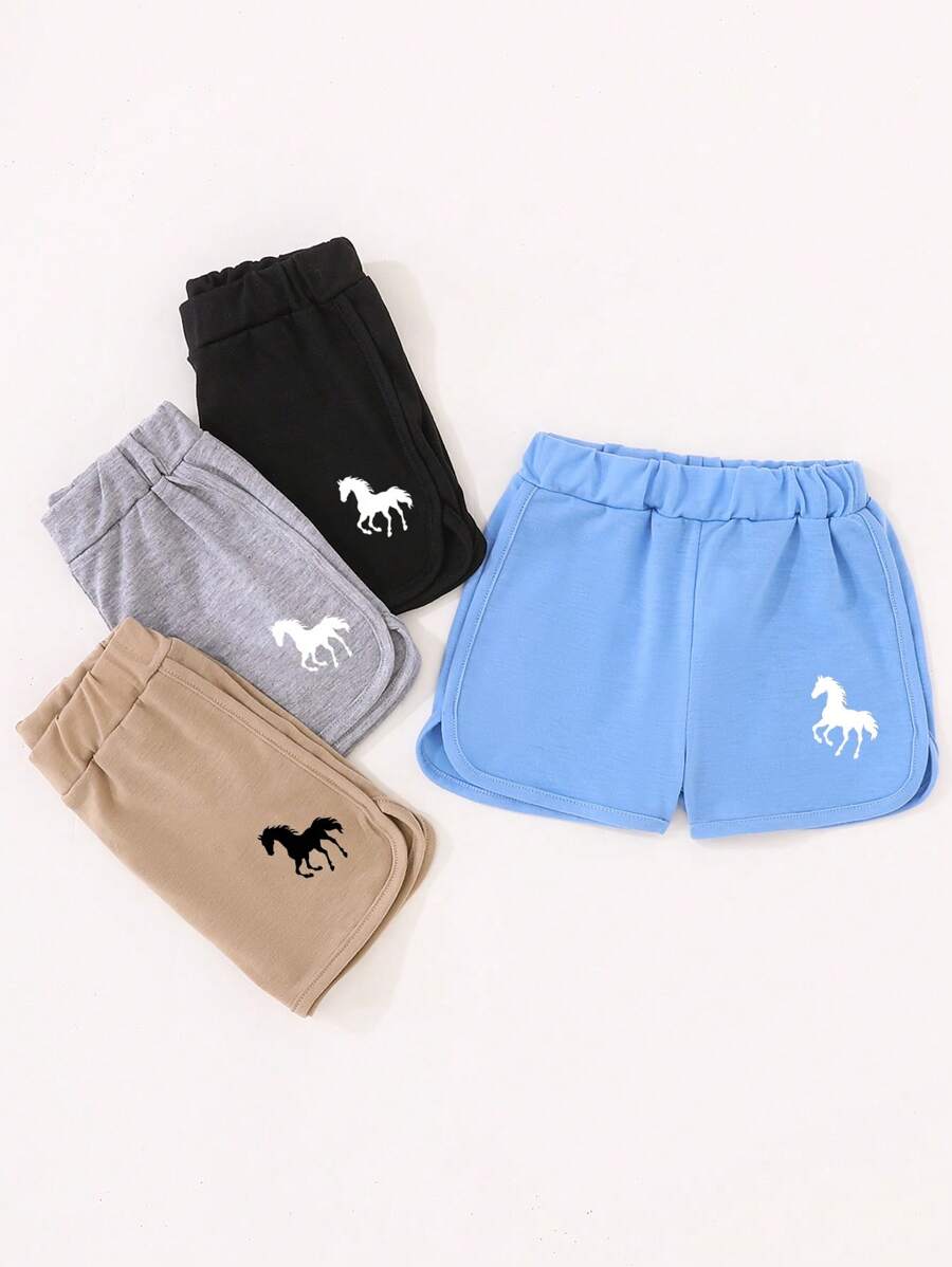 Baby/Baby Boy 4 Packs Shorts, Includes Black, Gray Floral, Blue, Brown, Comfortable Casual Wear For All Occasions In Summer - Multicolor - View 1