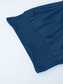 Sparklyn 少女夏季休闲度假高腰宽松阔腿裤，蓝色 - 寶藍色 - 查看 6