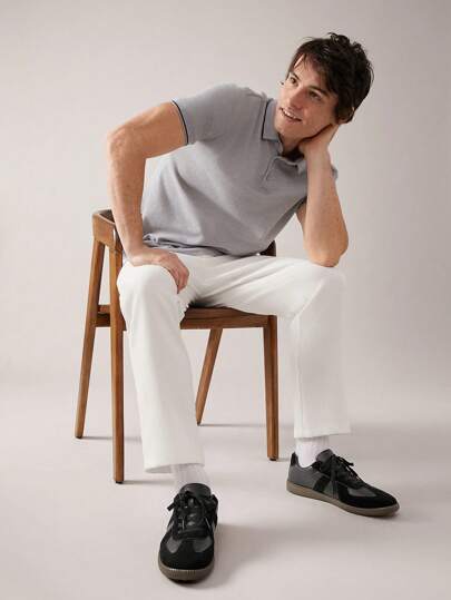 SHUZIA Men's Black Iconic Replica MM Germany Trainer Sneakers With Gum Sole - Classic, Everyday Versatile, Sporty Easter Tainers